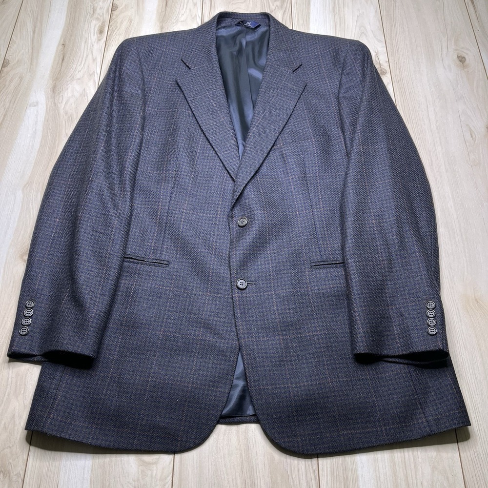 Brooks Brothers 346 Houndstooth Windowpane Plaid Blazer Multicolor Men Size 44L - Picture 1 of 16
